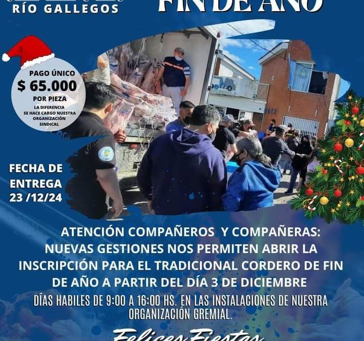 SOEM anunció el Tradicional Cordero de Fin de Año para Municipales de Río Gallegos