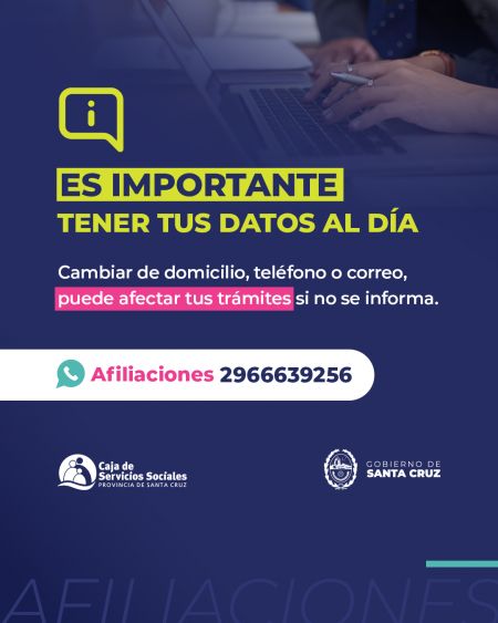 La Caja de Servicios Sociales recuerda la importancia de mantener actualizados los datos de afiliación